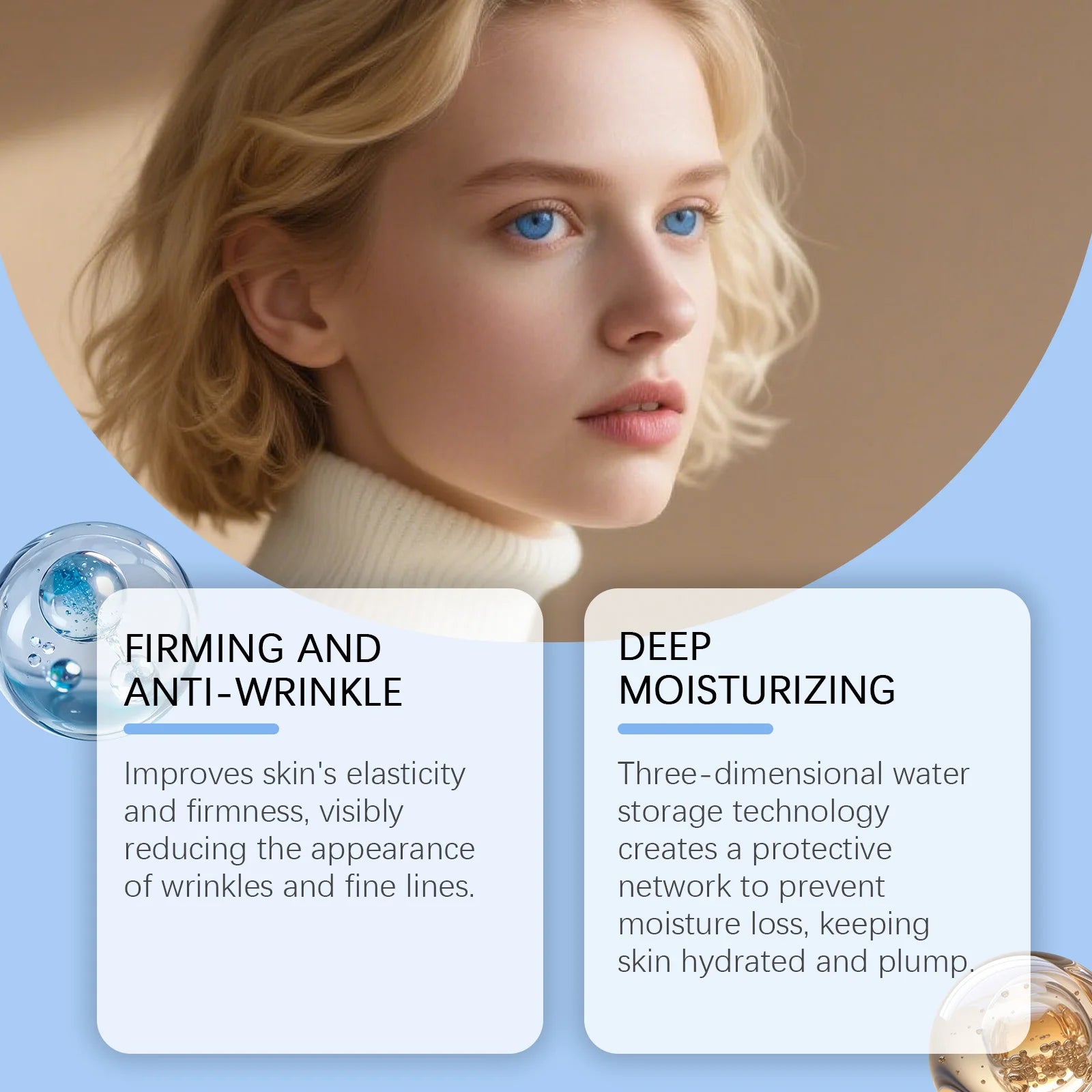 Anti Aging Facial Serum Elastic Skin Wrinkle Reducing Brightening Oil Control Pore Refining Moisturizing Essence Treatment